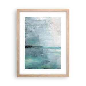 Plagát v ráme zo svetlého duba - Horizontálne v modrej - 30x40 cm