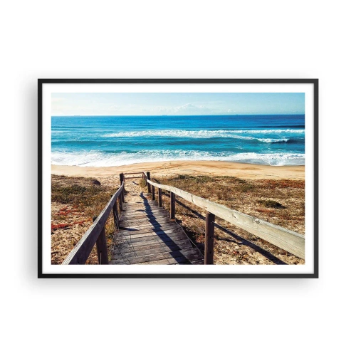 Plagát v čiernom ráme - Bež! - 100x70 cm