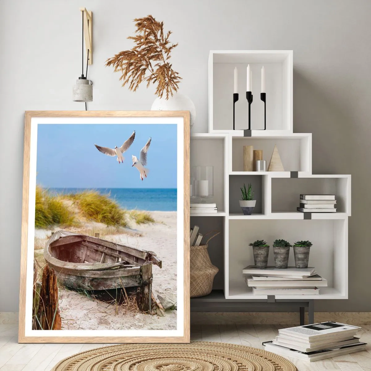 Plagát v ráme zo svetlého duba - Vetrom ožiarené - 70x100 cm