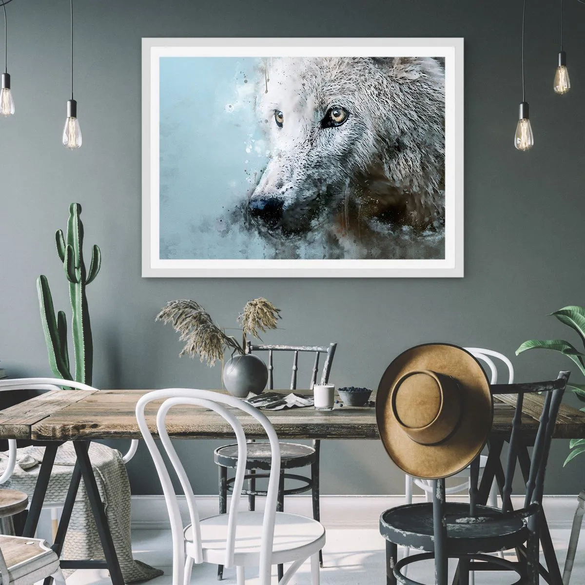 Plagát v bielom ráme - Zoznámte sa s vlčou dušou - 91x61 cm