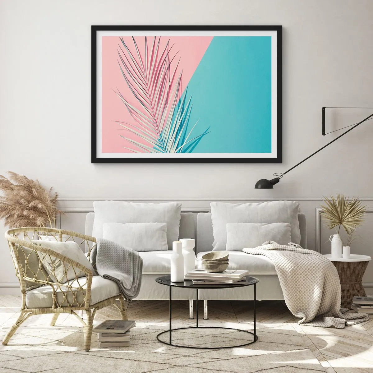 Plagát v čiernom ráme - Tropický dojem - 91x61 cm