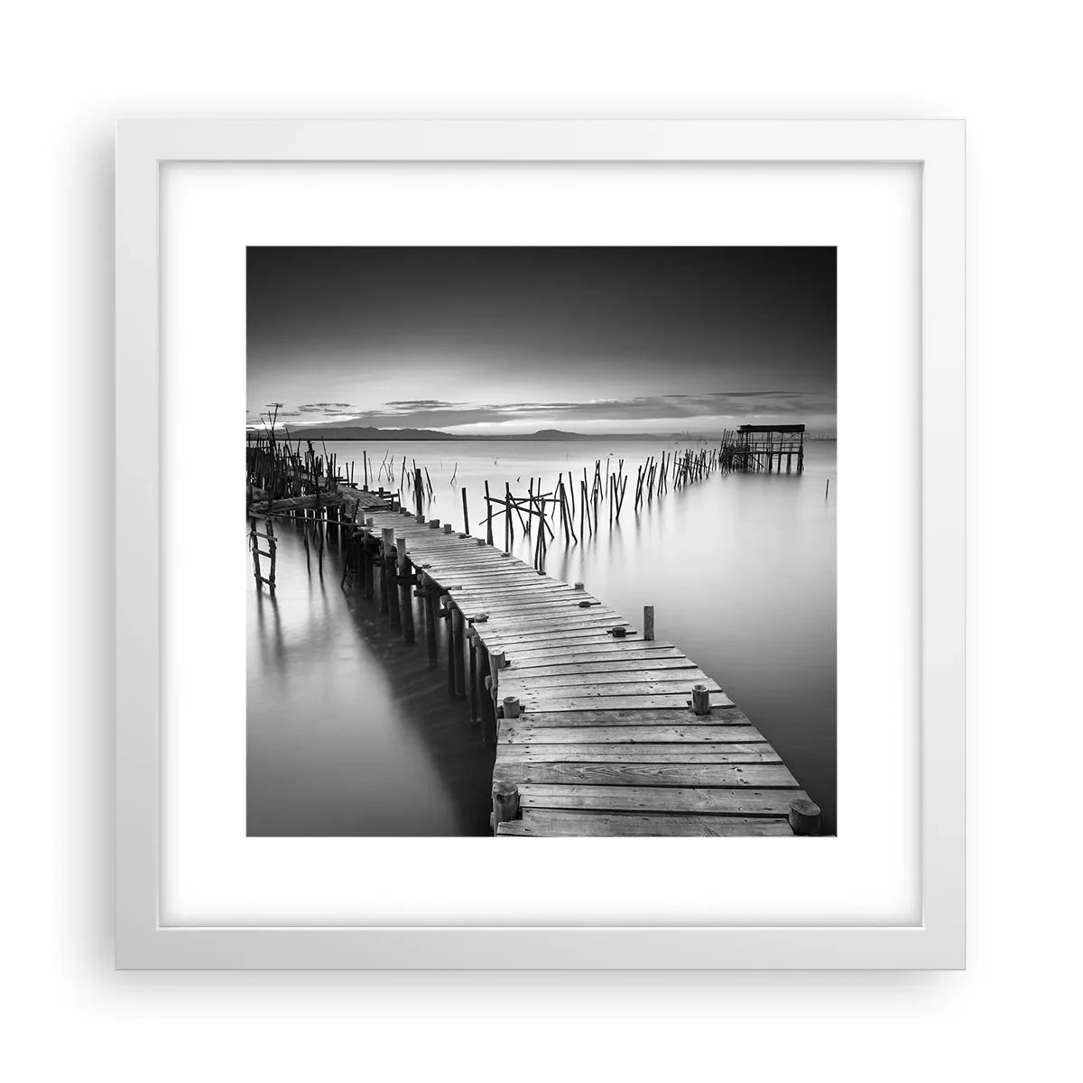Plagát v bielom ráme - Pokoj zabudnutého brehu - 30x30 cm
