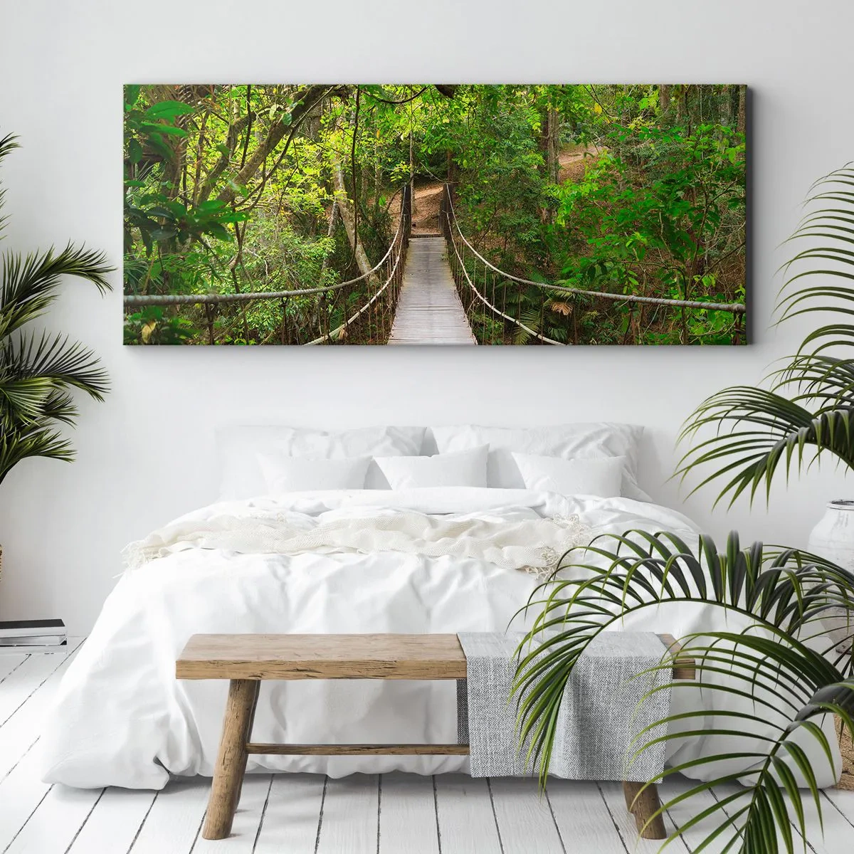 Obraz na plátne - Lebo na záhrade rastú popínavé rastliny - 160x50 cm