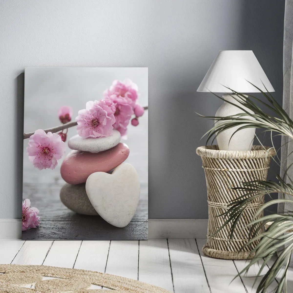 Obraz na plátne - Blaženosť s višňovým kvetom - 55x100 cm