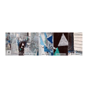 Vzorka samolepiacej fototapety Deluxe Sticker - Prednostné poradie trojuholníkov - Abstrakcia, Kus, Moderný vzor - 100x30 cm