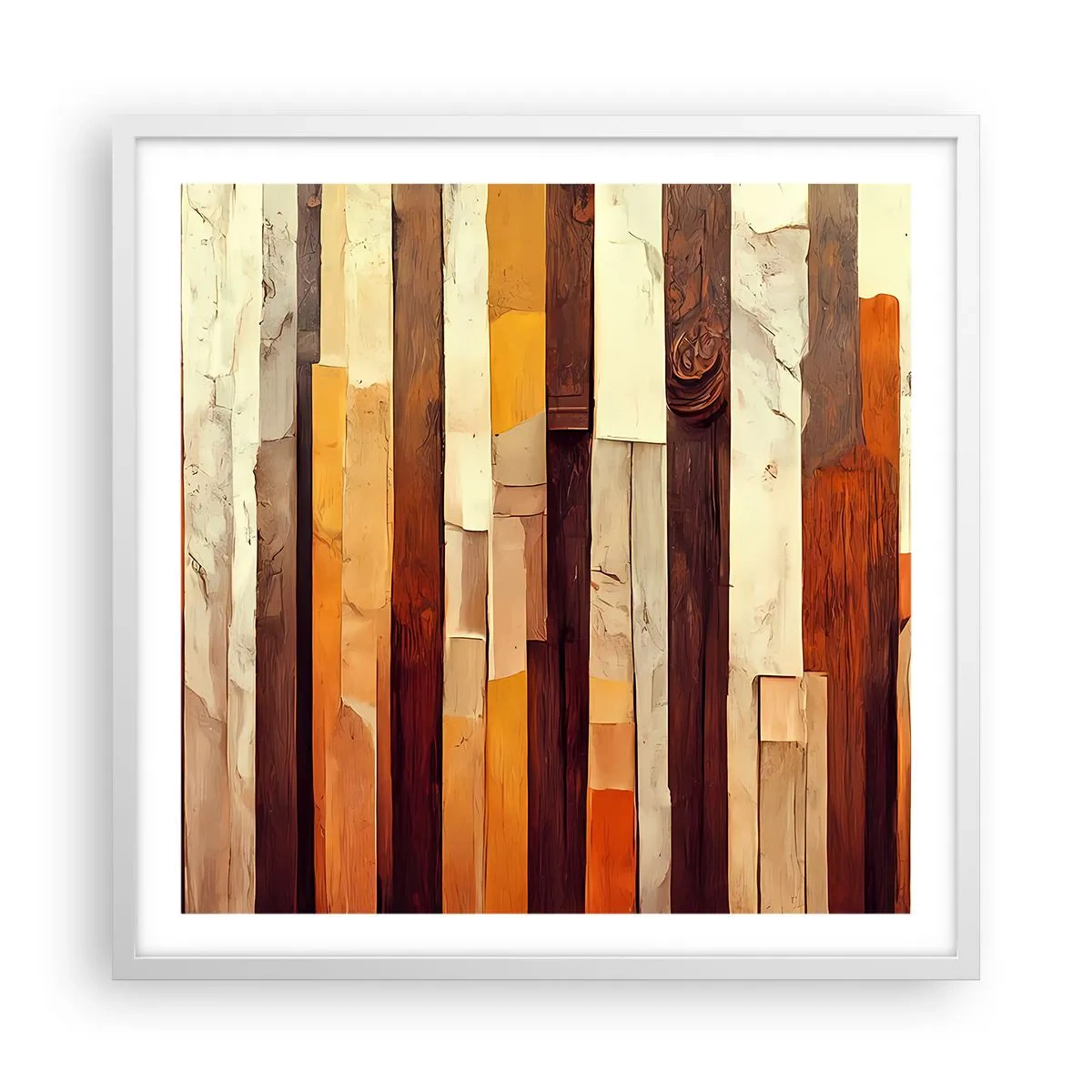 Plagát v bielom ráme - Hymna lesných stromov - 60x60 cm