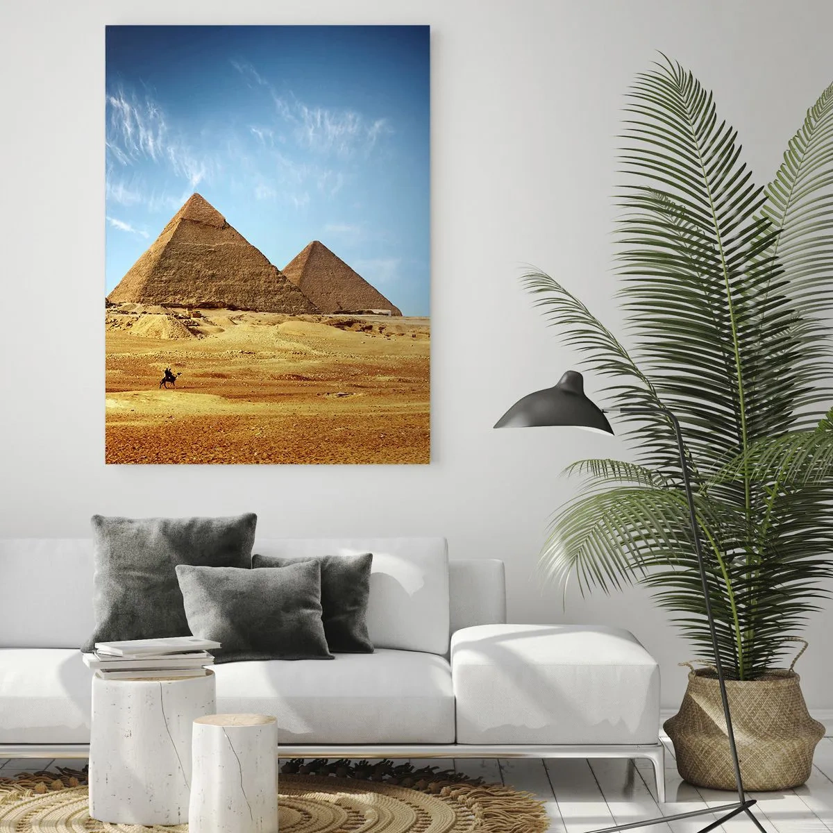 Obraz na skle - 40 storočí sa na vás pozerá - 50x70 cm
