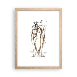 Plagát v ráme zo svetlého duba - Štúdia šarmu - 30x40 cm