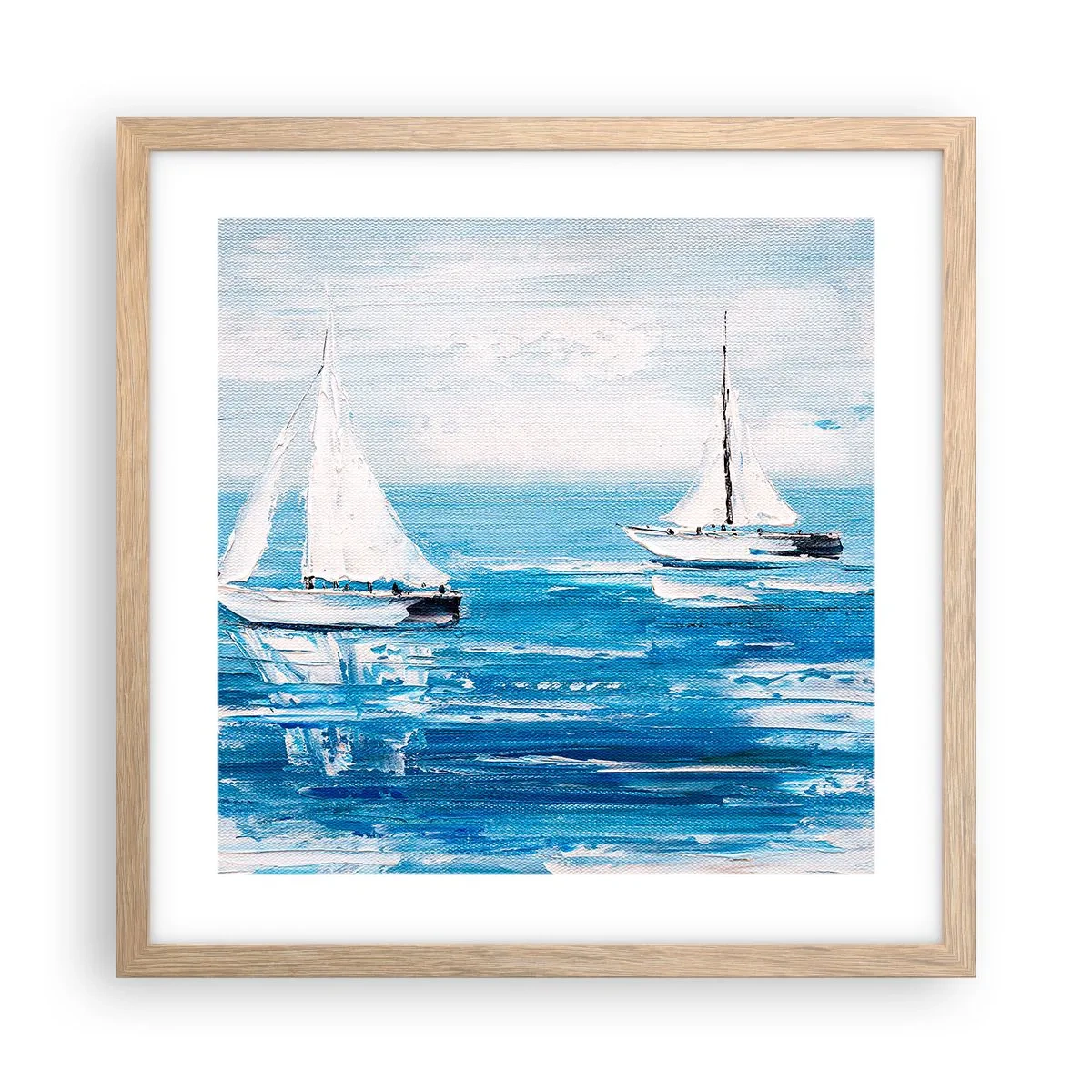 Plagát v ráme zo svetlého duba - S priateľom po boku - 40x40 cm