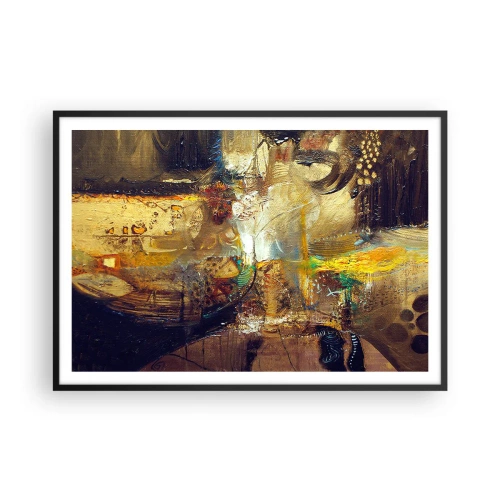 Plagát v čiernom ráme - Zima, teplejšie, horúco - 100x70 cm