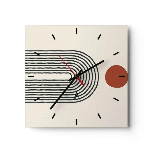 Nástenné hodiny - Magnetizmus tvarov a farieb - 30x30 cm