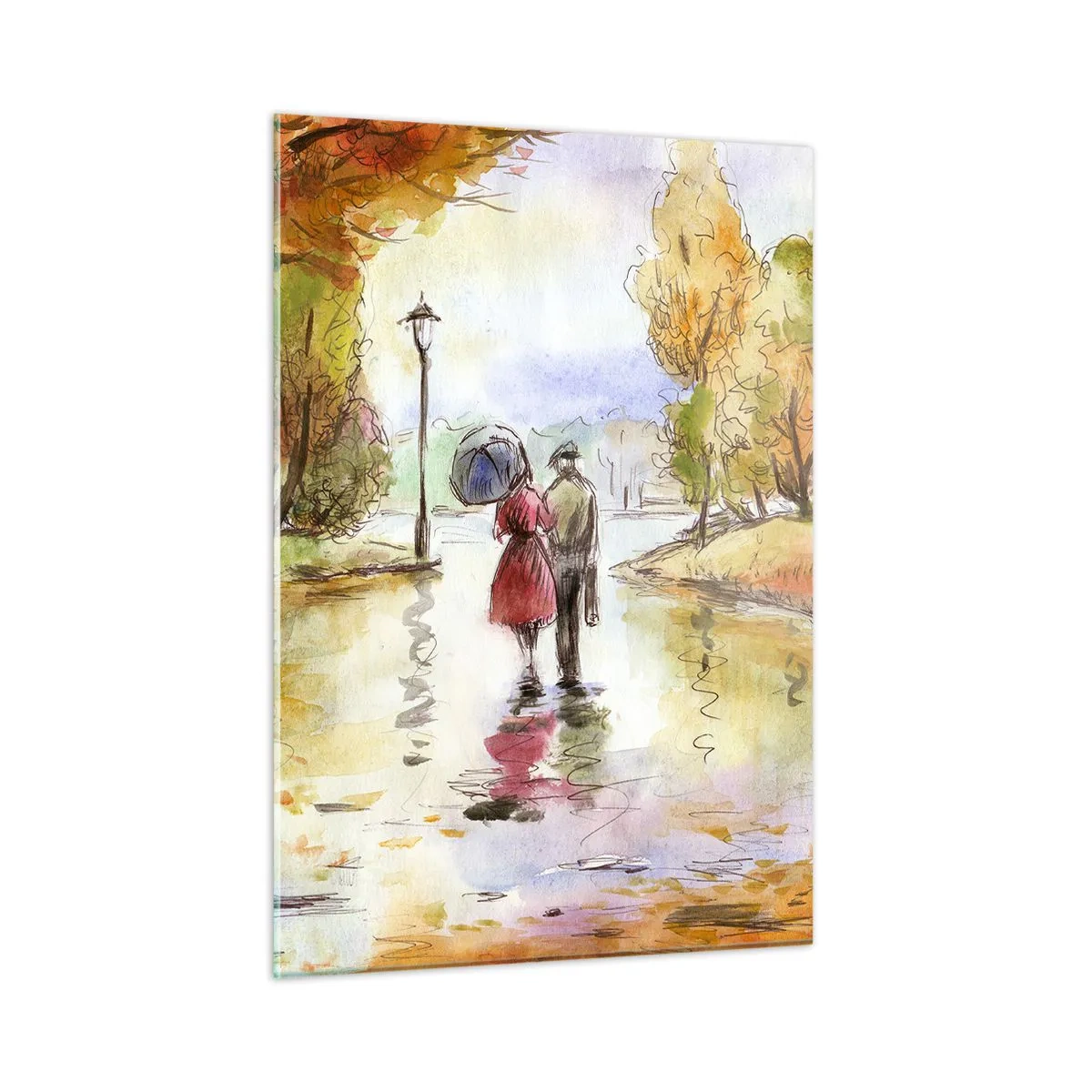 Obraz na skle - Romantická jeseň v parku
- 50x70 cm
