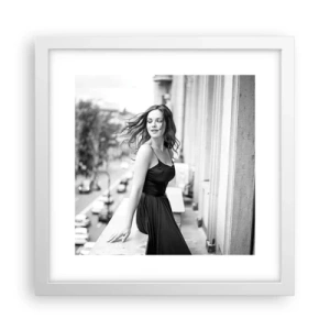 Plagát v bielom ráme - Určite Parížanka - 30x30 cm