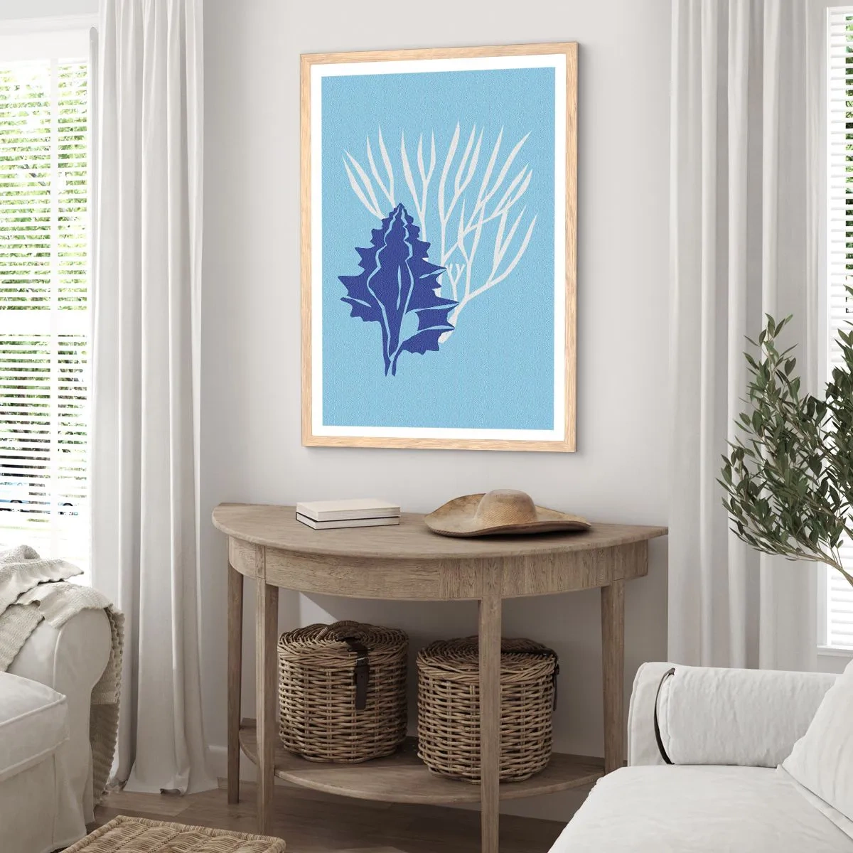 Plagát v ráme zo svetlého duba - Listové formy - 61x91 cm