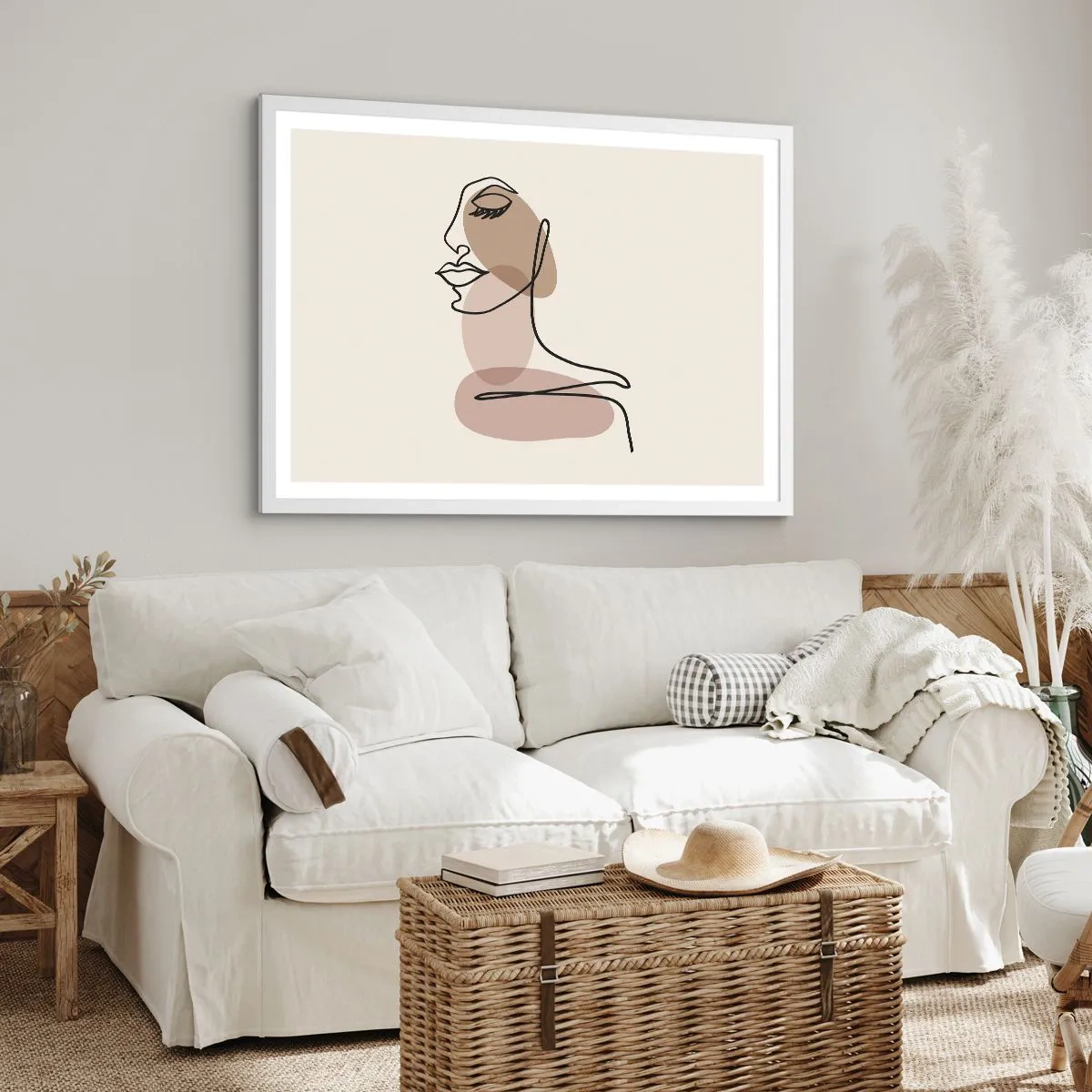 Plagát v bielom ráme - Určitá línia krásy - 100x70 cm