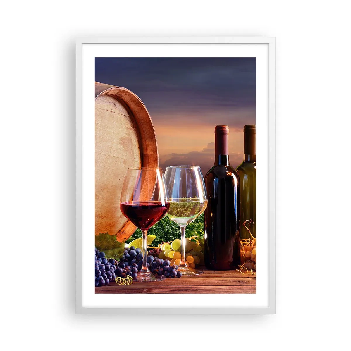 Plagát v bielom ráme - Tu má život chuť - 50x70 cm