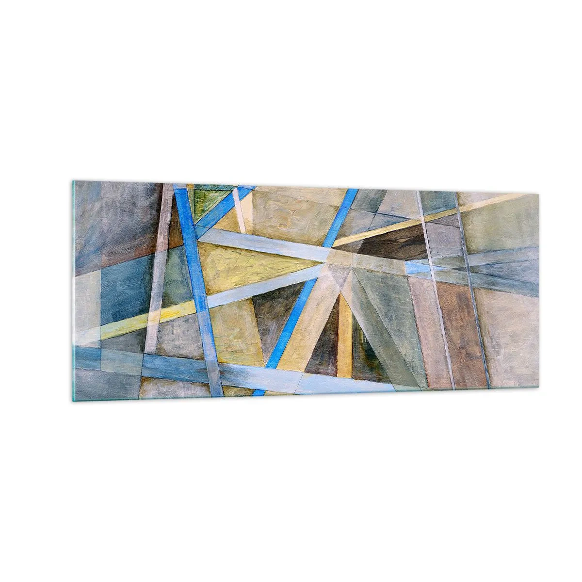 Obraz na skle - Priamo alebo diagonálne? - 100x40 cm