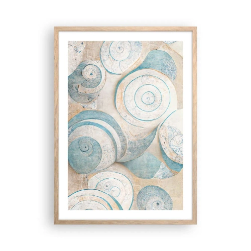 Plagát v ráme zo svetlého duba - Čo skrýva mušľa? - 50x70 cm