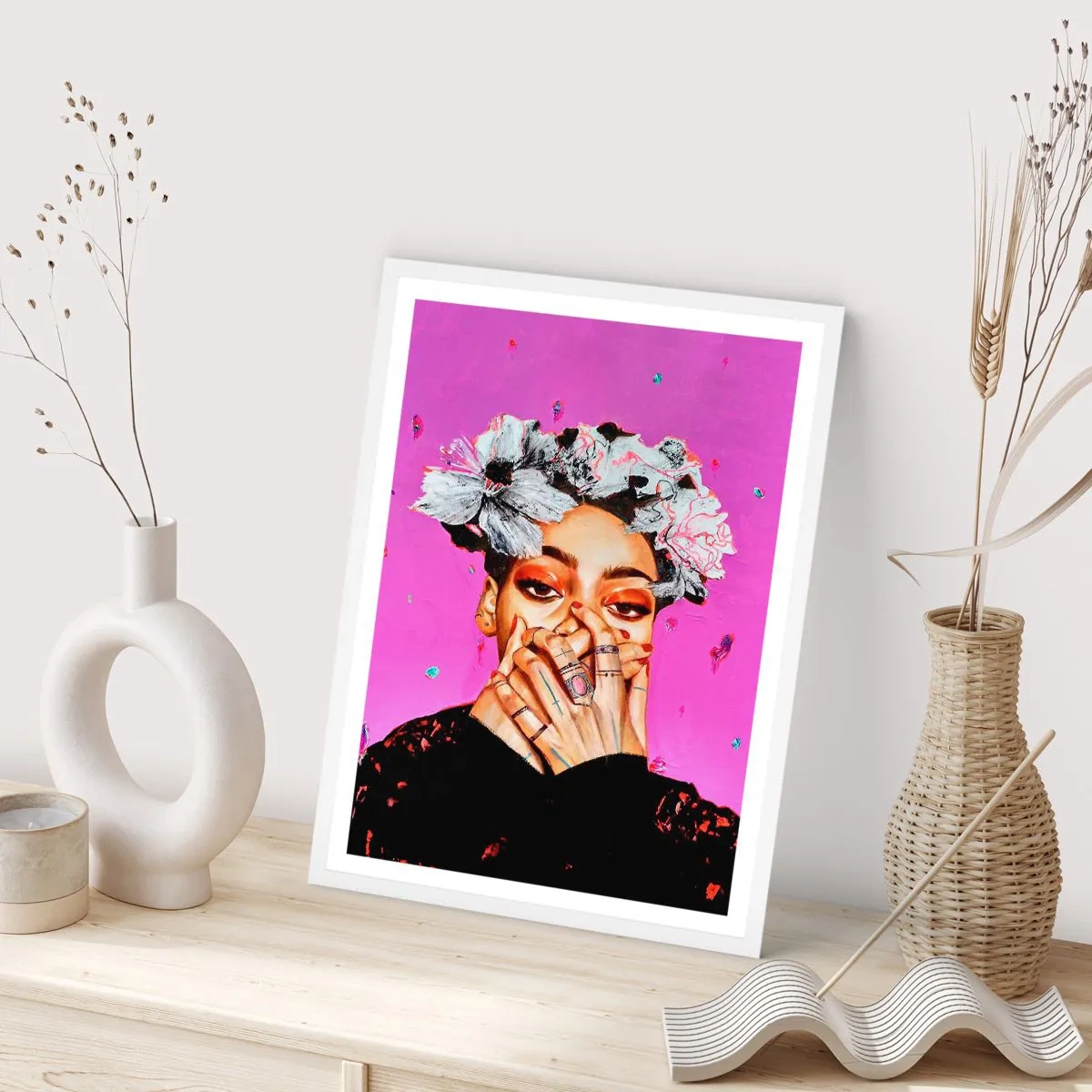 Plagát v bielom ráme - Trochu bláznivá - 40x50 cm