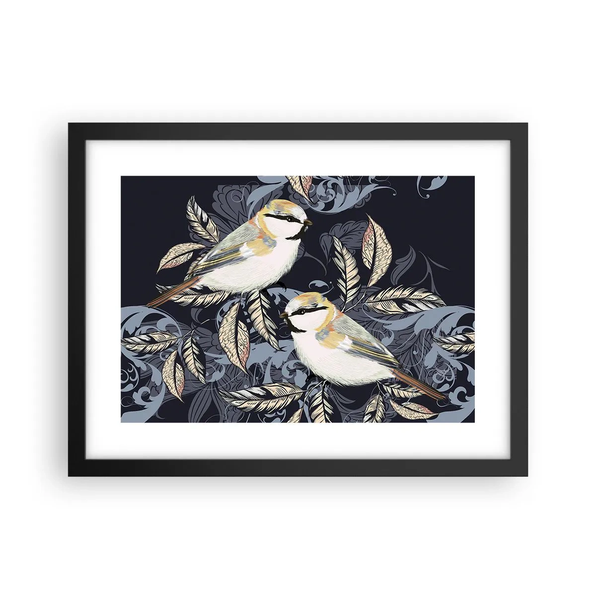 Plagát v čiernom ráme - Žltomodrá pieseň - 40x30 cm