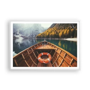 Plagát v bielom ráme - Horská túra - 100x70 cm