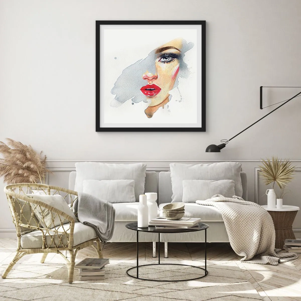 Plagát v čiernom ráme - Odraz v kvapke vody - 60x60 cm