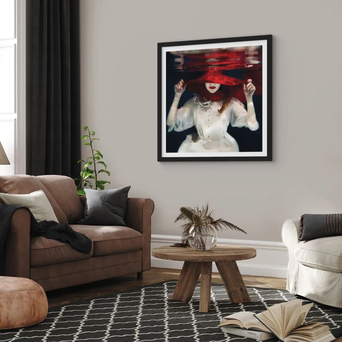 Plagát v čiernom ráme - Divoženka - 40x40 cm