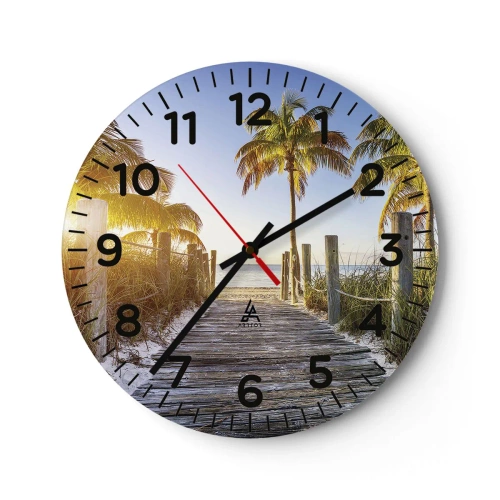 Nástenné hodiny - Priamo do raja - 40x40 cm