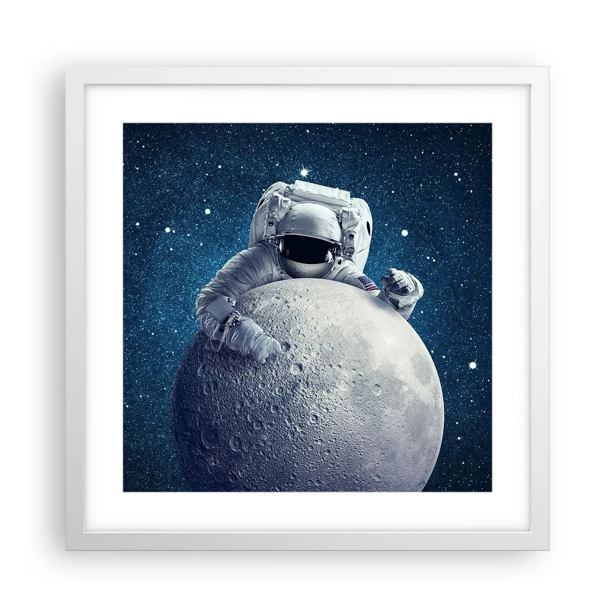 Plagát v bielom ráme - Vesmírny vtipkár - 40x40 cm