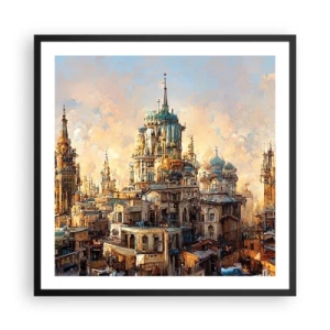 Plagát v čiernom ráme - Mesto miest - 60x60 cm