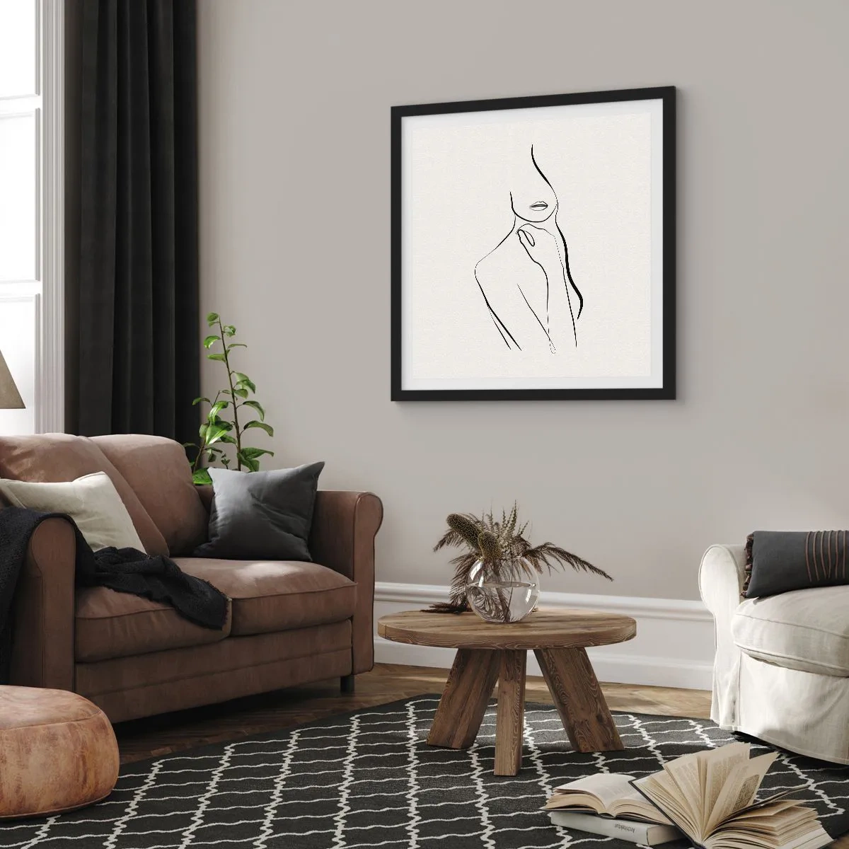 Plagát v čiernom ráme - Vlna melanchólie - 50x50 cm