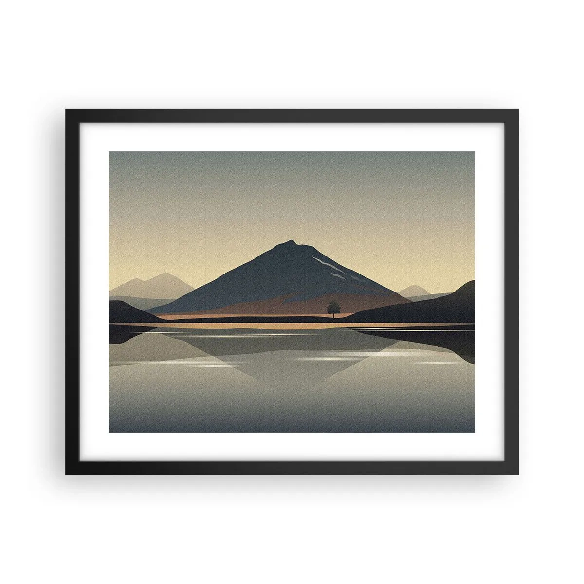 Plagát v čiernom ráme - Zrkadlový odraz - 50x40 cm