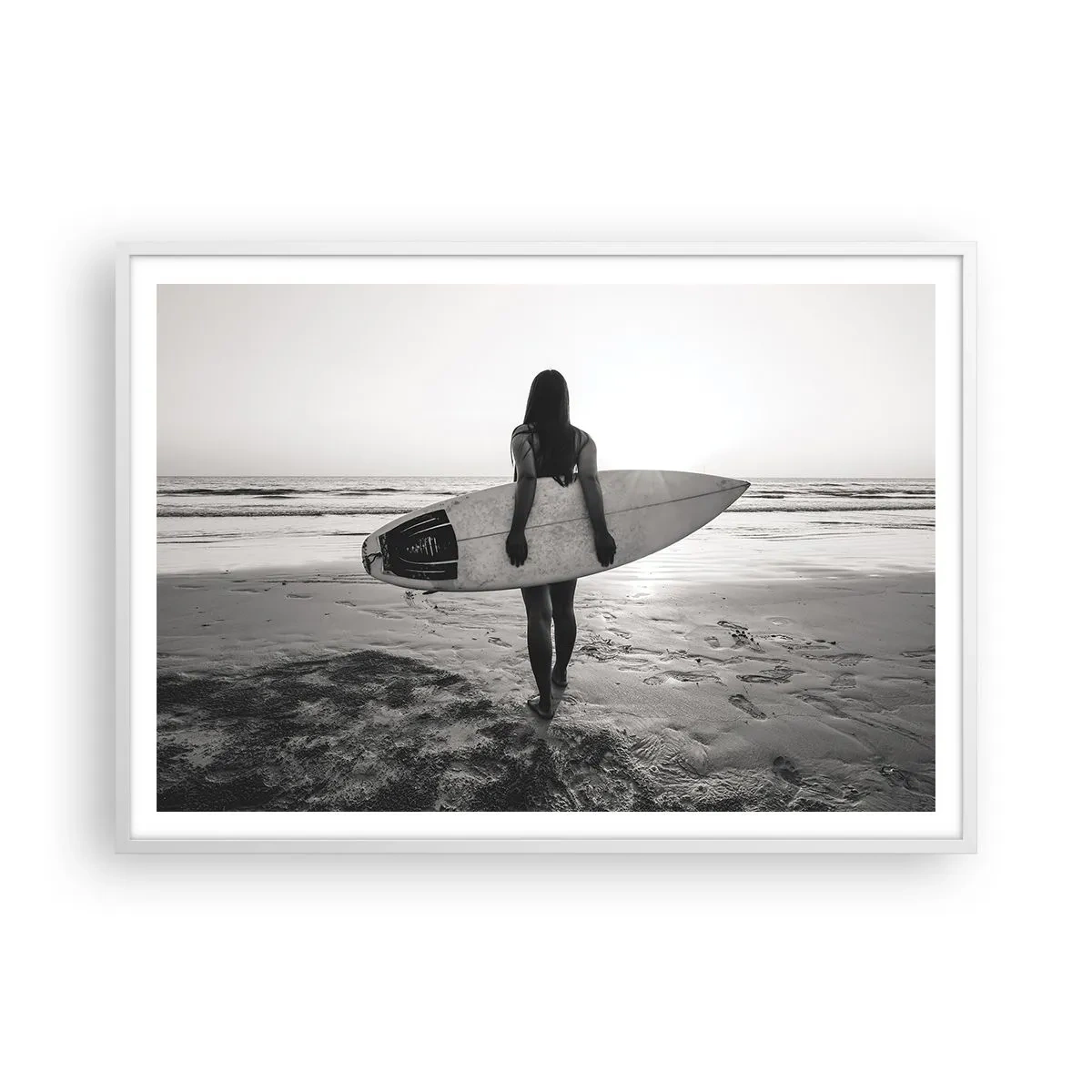 Plagát v bielom ráme - Dcéra morskej vlny - 100x70 cm