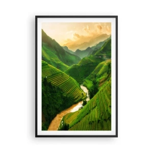 Plagát v čiernom ráme - Vietnamské údolie - 61x91 cm
