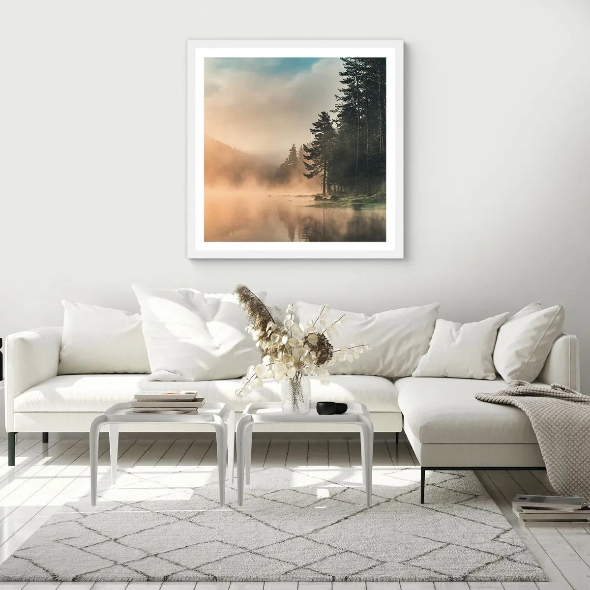 Plagát v bielom ráme - Zrodenie dňa - 50x50 cm