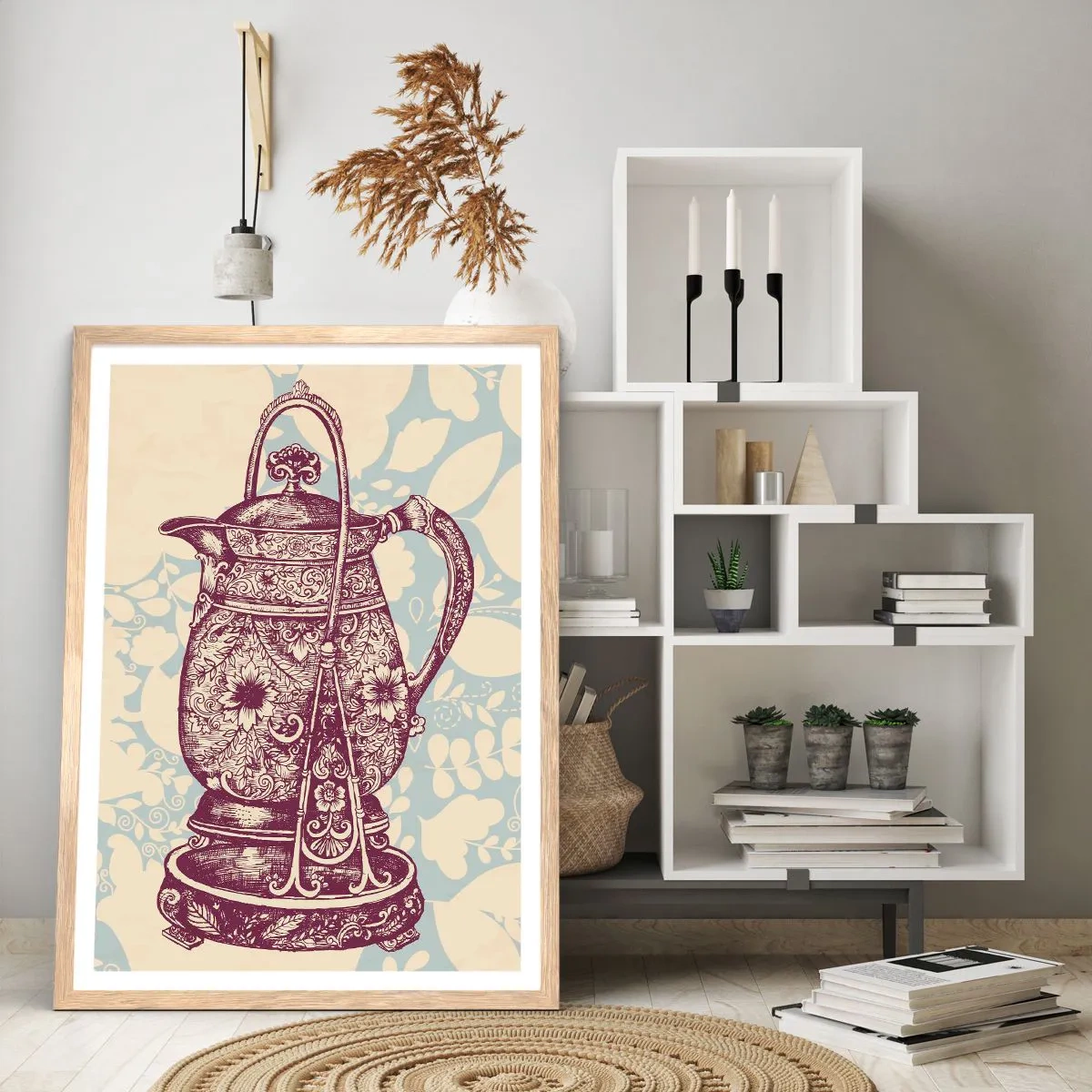 Plagát v ráme zo svetlého duba - Krása všedného dňa - 30x40 cm