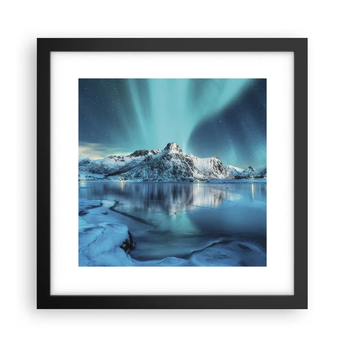 Plagát v čiernom ráme - Noc plná svetla - 30x30 cm