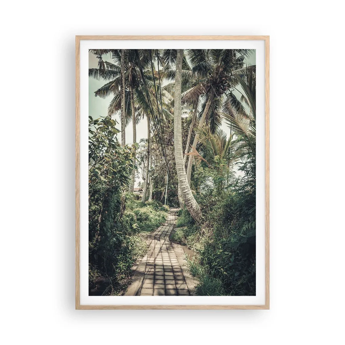 Plagát v ráme zo svetlého duba - Palmový bulvár - 70x100 cm