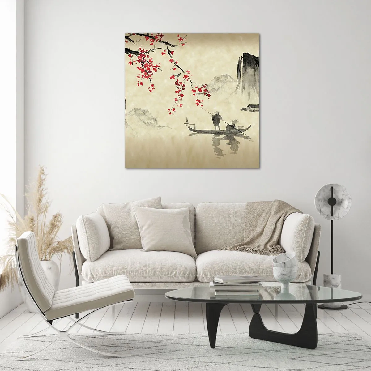 Obraz na skle - V krajine kvitnúcich čerešní - 60x60 cm