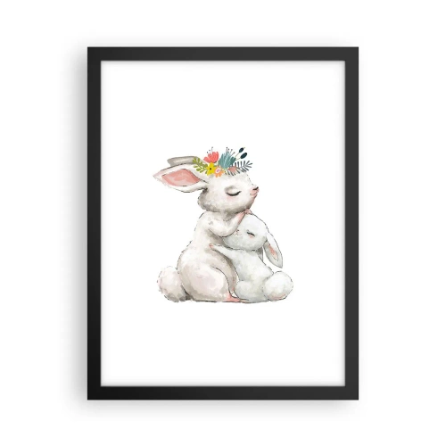 Plagát v čiernom ráme - Najlepšie je u mamy - 30x40 cm