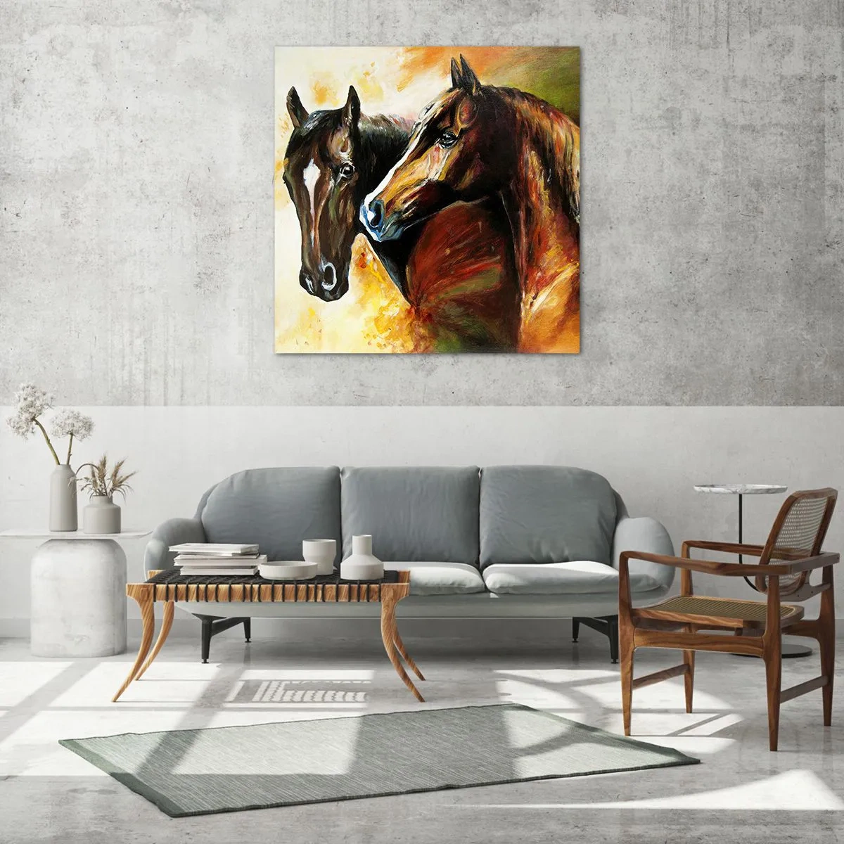 Obraz na skle - Dvakrát viac pôvabu - 70x70 cm