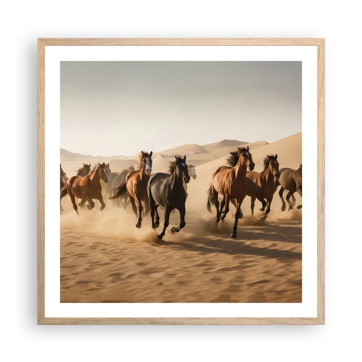 Plagát v ráme zo svetlého duba - Voľné ako vietor - 60x60 cm