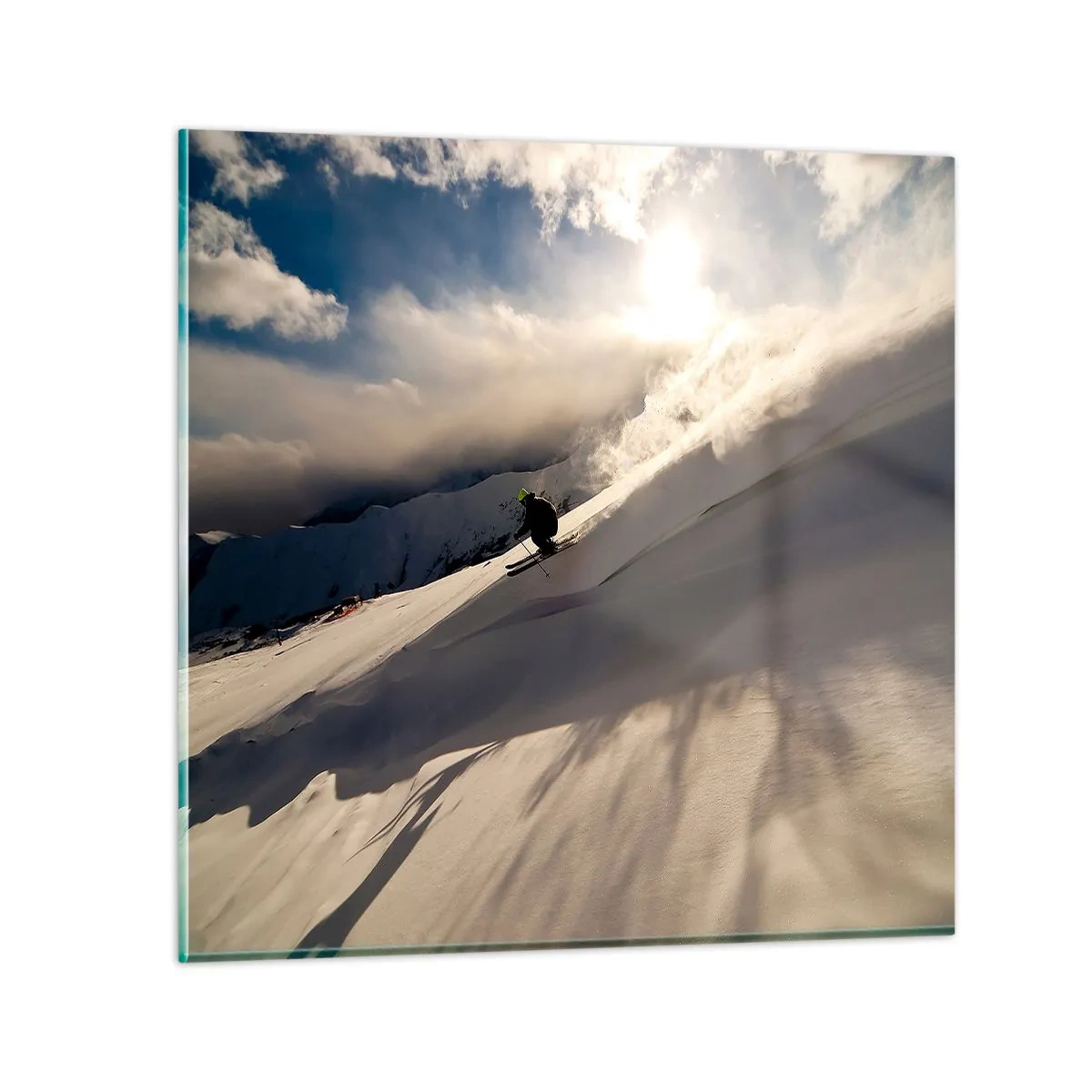 Obraz na skle - Prijatá výzva hôr - 50x50 cm