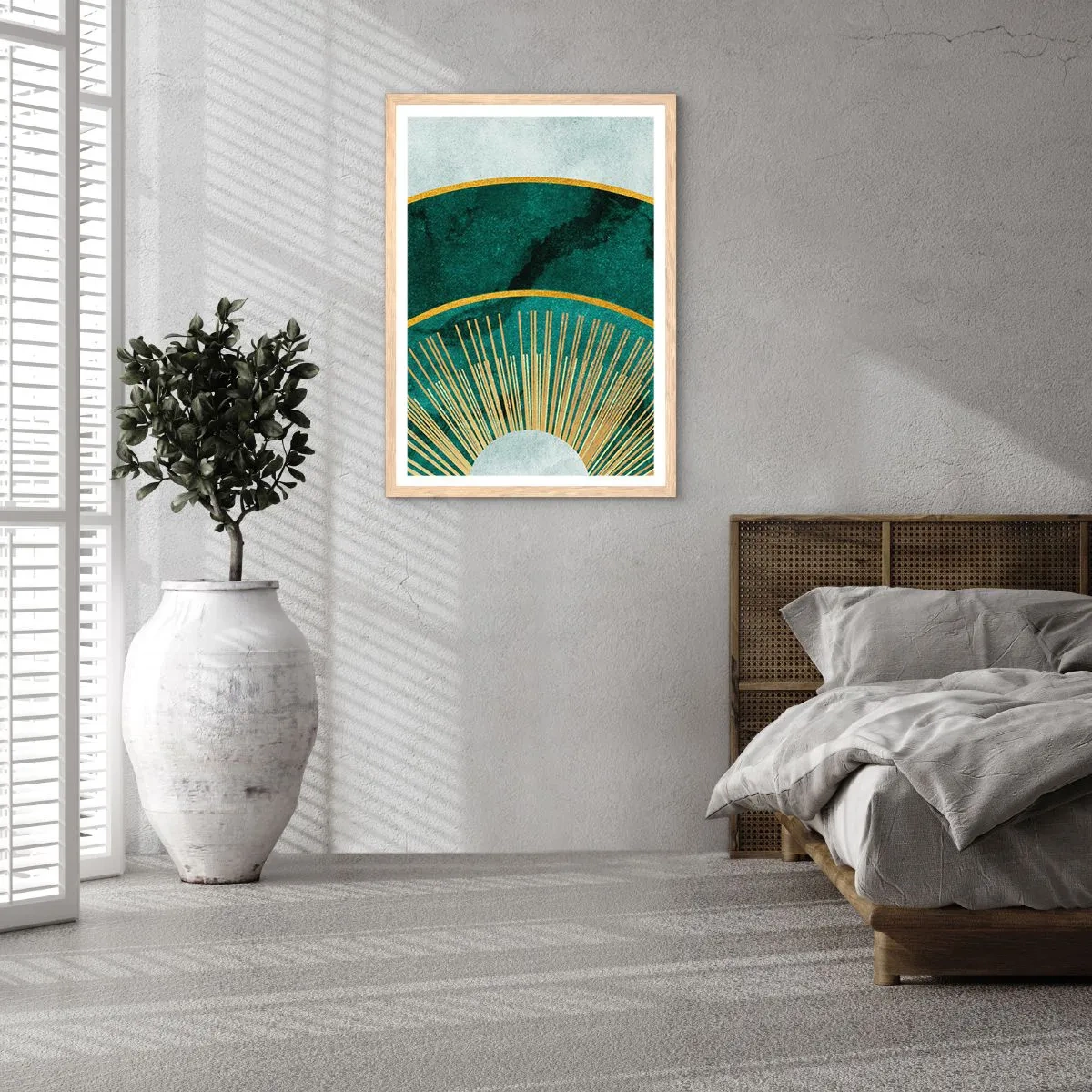 Plagát v ráme zo svetlého duba - Iná slnečná sústava - 61x91 cm