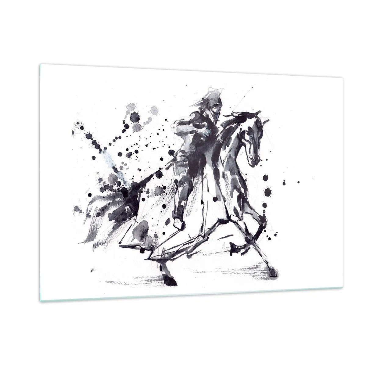Obraz na skle - Čierny rytier - 120x80 cm