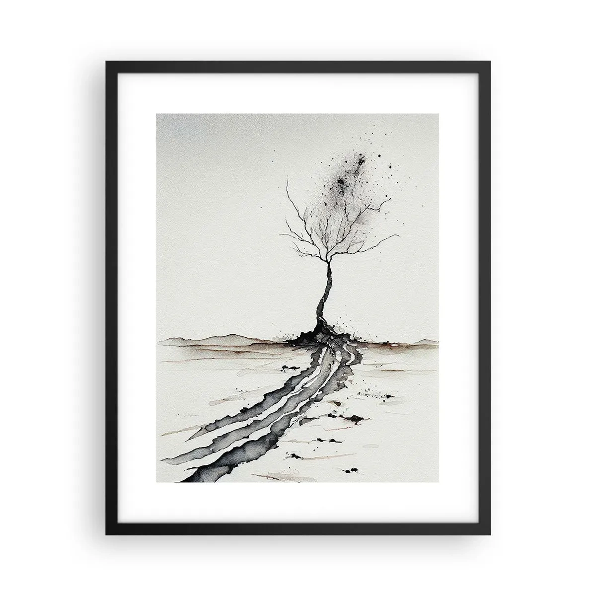 Plagát v čiernom ráme - Zimná melanchólia - 40x50 cm