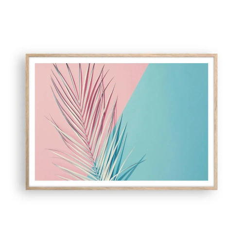 Plagát v ráme zo svetlého duba - Tropický dojem - 100x70 cm