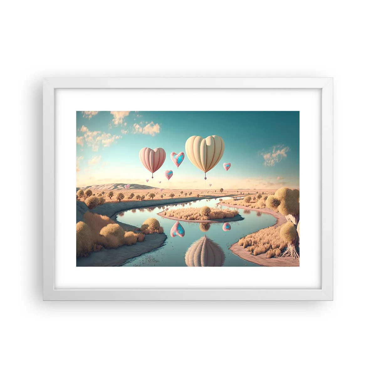 Plagát v bielom ráme - Láska ťa nechá vzlietnuť - 40x30 cm