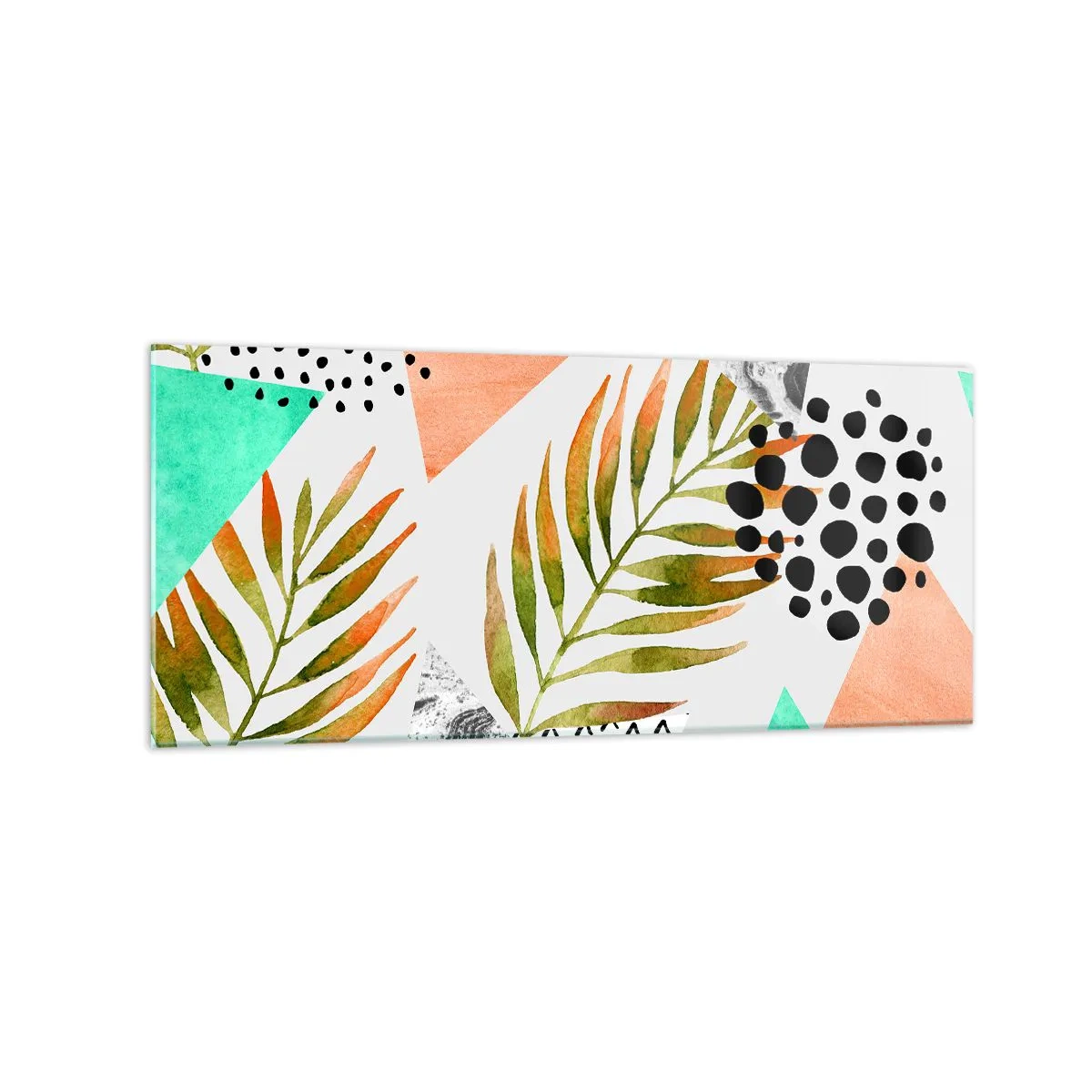 Obraz na skle - Dekorácia s palmovým listom - 120x50 cm