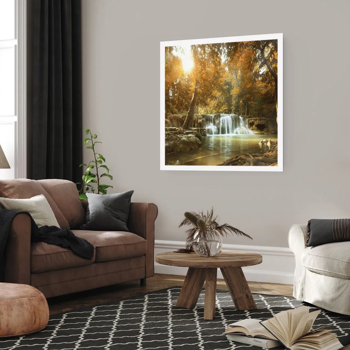 Plagát - Parkový vodopád - 50x50 cm